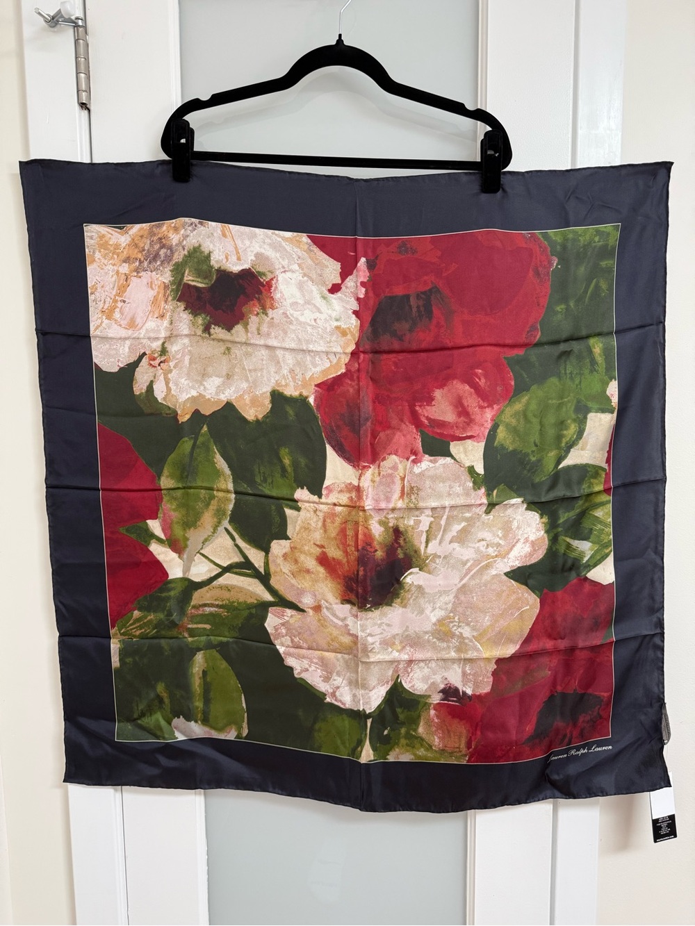 NWT Ralph Lauren 100% Silk Floral Scarf
